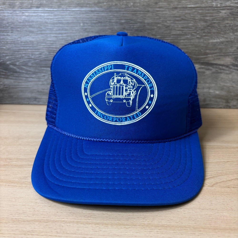 Vintage Mississippi Transport Incorporated Hat Cap Snap Back Blue‎ Trucker